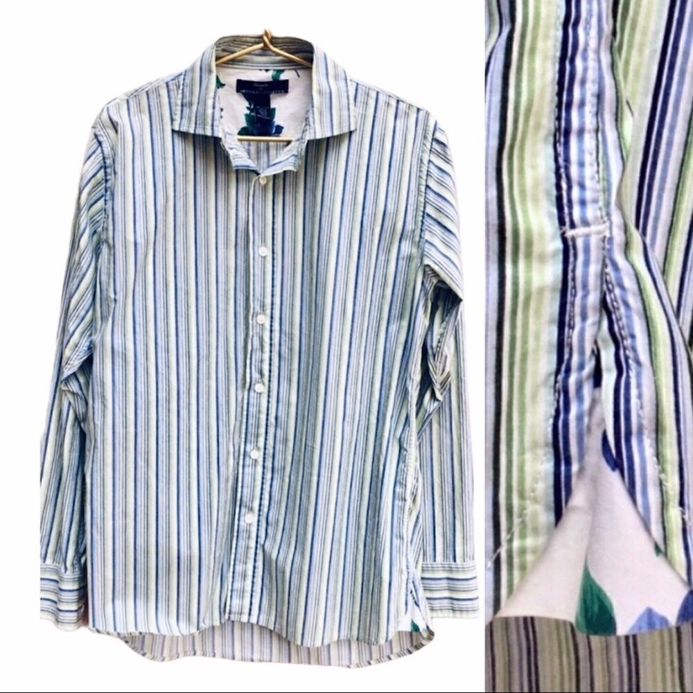 Elements by Arnold Zimberg Striped Floral  Shirt